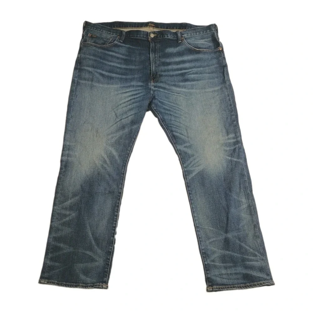 Polo Ralph Lauren Jeans Mens Sz 44x30 Hampton Relaxed Straight Blue Medium Wash